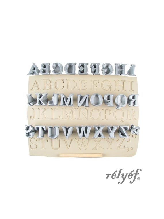 Lot De Tampons Alphabet Pour Argile Et Céramique – 2 Jeux Majuscule/minuscule, Symboles, Boîte De Rangement – Outil De Poterie