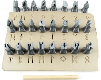 Elder Futhark Runes 1/2" (13 mm) | Alphabet | Stamps for ceramic and polymer clay, soaps, for textures and decoration | Relyef pottery tools
