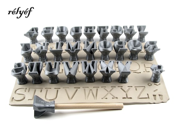 Alphabet Stamps for Clay Texture Pottery Tools for Clay, Polymer Clay,  Metal Clay & Soap Relyef Letters Courier Uppercase 6 Mm 
