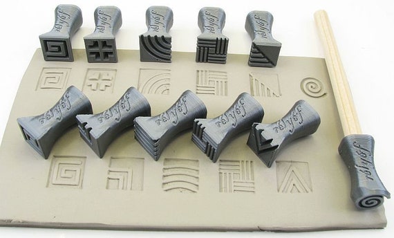6 pcs pottery stamps for clay letters Molds For Clay Polymer Clay Molds  Polymer
