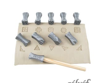 Celtic Symbols 15 mm | Clay Stamps | Pottery stamps for clay texture | Celtic Knots and symbols 15 mm (1/2") | Relyef Pottery Tools