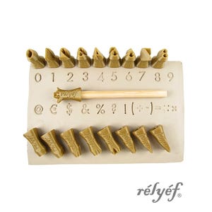 Futura Numbers 10 mm | Clay Stamps | Pottery tools for clay, polymer clay, metal clay & soap | Symbols | Fonts | Relyef Pottery Tools