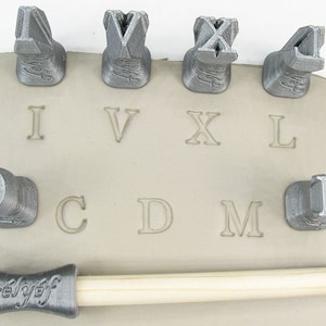 Sellos de cerámica para textura de arcilla, Herramientas de cerámica para arcilla, arcilla polimérica, arcilla metálica y jabón, Relieve, Números romanos 10 mm