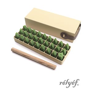 Courier majuscule 4 mm + boîte | Tampons en argile | Tampons alphabet pour texture d'argile | Lettres | Police de caractère | Outil en céramique | Outils de poterie de secours