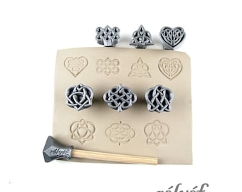 Celtic Hearts No. 2 - 26 mm (1 in) | Clay Stamps | Symbols | Ceramic stamps for clay texture | Decoration | Relyef Pottery Tools