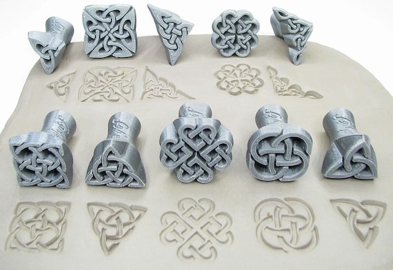 Pottery Stamps for Clay Texture Ceramic Tools for Clay, Polymer Clay, Metal  Clay & Soap Relyef Celtic Knots 15 Mm 1/2 Symbols 