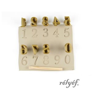 Marion Numbers 26 mm | Clay Stamps | Big Digits | Ceramic tools for clay, polymer clay, metal clay & soap | Relyef Pottery Tools