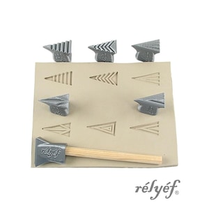 Isosceles Triangles  | Clay Stamps | Triangles 15x30 and 30x60 | Geometric Shapes, Patterns | Relyef pottery tools
