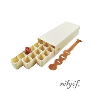 Box with organisers for clay stamps - 27 positions, empty | Clay Stamps | Ceramics Tools | Relyef Pottery Tools