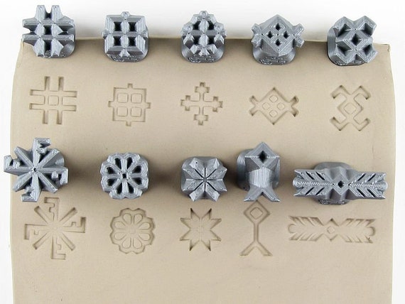 Ceramic Stamps for Clay Texture Pottery Tools for Clay, Polymer Clay, Metal  Clay & Soap Relyef Wedge Crosses Symbols 