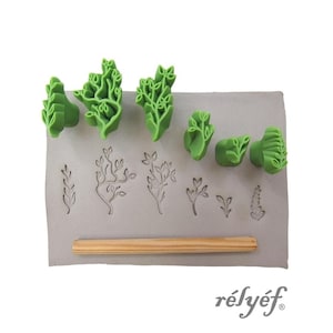 Leaves | Clay Stamps | Flowers | Nature | Stamps for ceramic and polymer clay, soaps, for textures and decoration | Relyef Pottery Tools