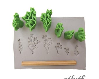 Löv | Lerstämplar | Blommor | Natur | Stämplar för keramik och polymerlera, tvålar, för texturer och dekoration | Relyef Keramikverktyg
