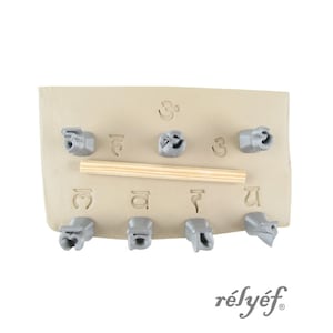 Chakras No. 2 | Clay Stamps | Symbols | 1/2 inch | Ceramic stamps for clay texture and decoration | Relyef Pottery Tools