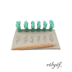 Kwiaty łąkowe | Stemple gliniane | Kwiaty | Stemple do ceramiki i gliny polimerowej, mydeł, do fakturowania i dekoracji | Narzędzia garncarskie Relief