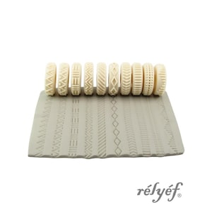 Embossed Lines Set | Clay Rollers | Set of texture rollers for clay | Relyef Pottery Tools