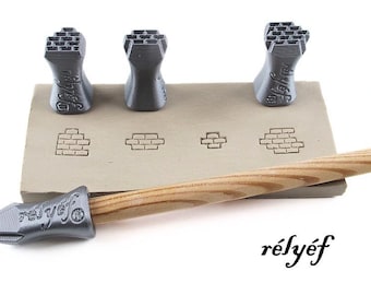 Brick Stamps | Set of stamps for ceramic and polymer clay, soaps, for textures and decoration | Relyef pottery tools