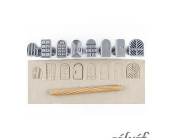 Door Stamps | Clay Stamps | Houses | Set of stamps for ceramic and polymer clay, soaps, for textures and decoration | Relyef Pottery Tools