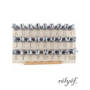 Bastarda Modern Alphabet Uppercase 10 mm | Clay Stamps | Letters | Alphabet stamps for clay texture | Relyef Pottery Tools