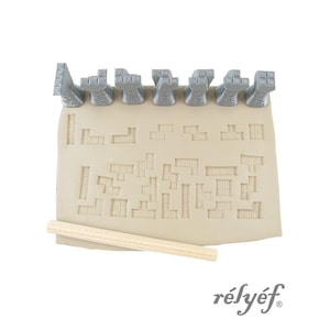 Mattoni Tetris / Timbri in argilla / Timbri in ceramica per texture in argilla / Blocchi Tetris / Forme geometriche / Quadrati / Strumenti per ceramica Relief