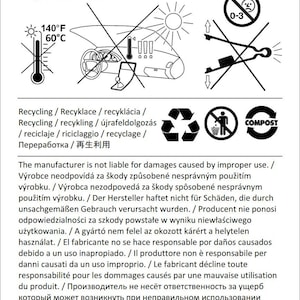 K&ouml;nnte beinhalten: Schwarzwei&szlig;es Warnschild mit einem durchgestrichenen Bild eines Kindes, einem durchgestrichenen Bild einer Person, die ein Werkzeug benutzt, und einem durchgestrichenen Bild eines Thermometers. Das Schild enth&auml;lt auch ein Recycling-Symbol, ein Kompost-Symbol und ein Symbol f&uuml;r eine Person, die etwas in den M&uuml;ll wirft. Der Text auf dem Schild lautet: "Warnung. Dies ist kein Spielzeug! ERSSTICKUNGSGEFAHR - Kleine Teile. Nicht f&uuml;r Kinder unter 3 Jahren. / varov&aacute;n&iacute; / varovanie / Warnung / ostrzeżenie / figyelmeztet&eacute;s / advertencia / avvertimento / avertissement / Предупреждение / 注意" und "Der Hersteller haftet nicht f&uuml;r Sch&auml;den, die durch unsachgem&auml;&szlig;en Gebrauch verursacht wurden. / V&yacute;robce neodpov&iacute;d&aacute; za &scaron;kody způsoben&eacute; nespr&aacute;vn&yacute;m použit&iacute;m v&yacute;robku. / V&yacute;robca nezodpoved&aacute; za &scaron;kody sp&ocirc;soben&eacute; nespr&aacute;vnym použit&iacute;m v&yacute;robku. / Der Hersteller haftet nicht f&uuml;r Sch&auml;den, die durch unsachgem&auml;&szlig;en Gebrauch verursacht wurden. / Producent nie ponosi odpowiedzialności za szkody powstałe w wyniku niewłaściwego użytkowania. / A gy&aacute;rt&oacute; nem felel az okozott k&aacute;r&eacute;rt a helytelen haszn&aacute;lat. / El fabricante no se hace responsable por da&ntilde;os causados debido a un uso inapropiado. / Il produttore non &egrave; responsabile per danni causati da un uso improprio. / Le fabricant d&eacute;cline toute responsabilit&eacute; pour les dommages caus&eacute;s par une mauvaise utilisation du produit. / Производитель не несёт ответственность за ущерб который может возникнуть при неправильном использовании инструмента / 製品の不適切な使用 結果について メーカーは責任を持つことが出来ません."