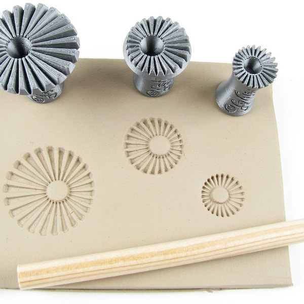 Ceramic stamps for clay texture | Pottery tools for clay, polymer clay, metal clay & soap | Relyef | Daisies | Flowers | Floral