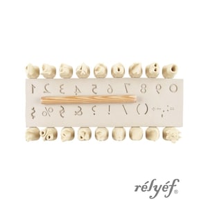 Lithos Mirrored Numbers 10 mm | Clay Stamps | Alphabet | Stamps for ceramic and polymer clay, soaps and decoration | Relyef Pottery Tools