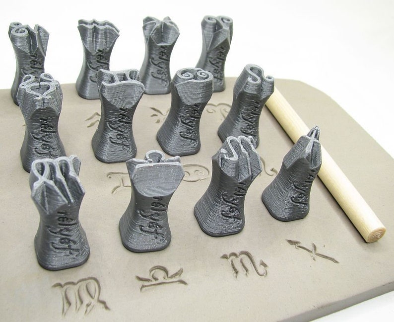 Pottery texturing ceramic clay tools Rélyéf set of Zodiac Etsy