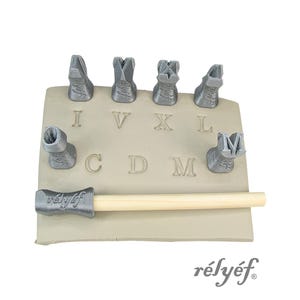 Marion Roman Numerals 10 mm | Clay Stamps | Ceramic stamps for clay texture | Numbers | Symbols | Relyef Pottery Tools