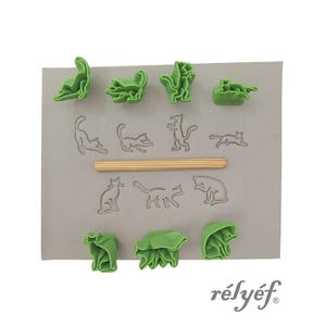 Chats | Tampons en argile | Animaux | Tampons pour céramique et pâte polymère, savons, pour textures et décoration | Outils de poterie de secours