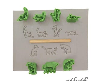 Cats | Clay Stamps | Animals | Stamps for ceramic and polymer clay, soaps, for textures and decoration | Relyef Pottery Tools