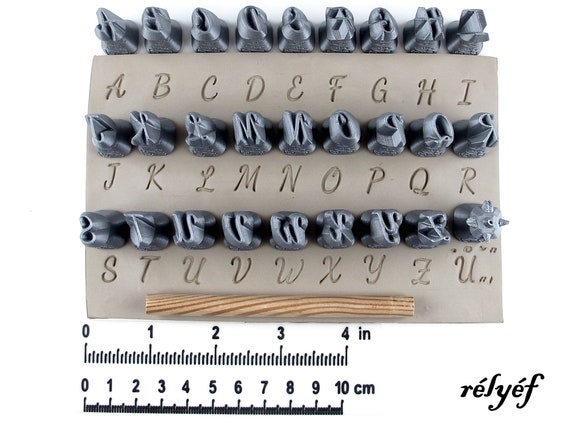 Letter Stamps for Pottery Texture Ceramic Tools for Clay, Polymer Clay,  Metal Clay & Soap Relyef Alphabet Script Uppercase 10 Mm 