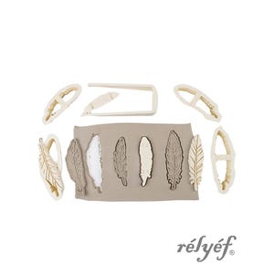 Feather Stamps & Cutters | Clay Stamps | Stamps for ceramic and polymer clay, soaps, for textures and decoration | Relyef Pottery Tools