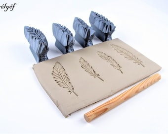 Feathers | Stamps for ceramic and polymer clay, soaps, for textures and decoration | Relyef pottery tools