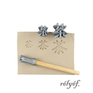 Chinese Character for Tea | Clay Stamps | Pottery stamps for clay texture | Symbols  | Ceramic Tool | Relyef Pottery Tools