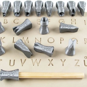 Carimbos de carta para textura de cerâmica | Ferramentas de argila para cerâmica, argila polimérica, argila metálica e sabão | Alívio | Alfabeto | Futura Maiúsculas 10 mm