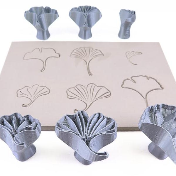 Hoja de ginkgo / Sellos de arcilla / Flor / Naturaleza / Sellos para cerámica y arcilla polimérica, jabones, para texturas y decoración / Herramientas de cerámica Relyef