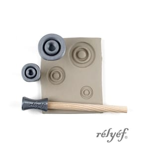 Cerchi concentrici / Timbri in argilla / Timbri in ceramica per texture in argilla / Simboli / Motivo, Texture / Forme geometriche / Strumenti per ceramica a rilievo