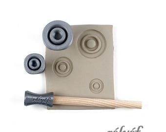 Cercles concentriques | Tampons en argile | Tampons en céramique pour texture d'argile | Symboles | motif, texture | Formes géométriques | Outils de poterie de secours