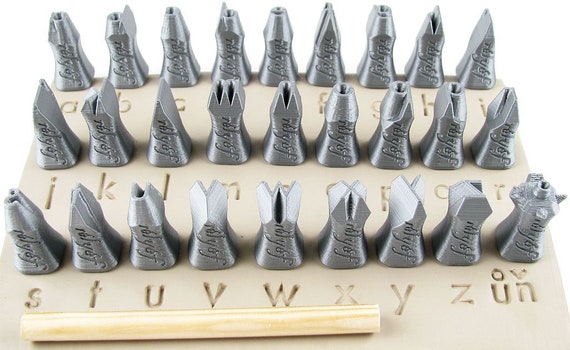 Relyef Pottery Tools Set of Courier Alphabet 10mm