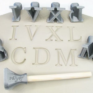 Números romanos de 26 mm, Números, Alfabeto, Sellos para cerámica y arcilla polimérica, jabones, para texturas y decoración, Herramientas de cerámica en relieve