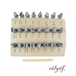 Elder Futhark Runes 1/2" (13 mm) | Tampons en argile | Alphabet | Tampons pour argile céramique, pour textures et décoration | Outils de poterie de secours