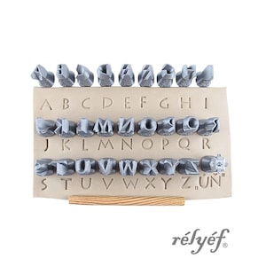 Lithos Uppercase 10 mm | Clay stamps | Alphabet | Letters | Typefaces | Fonts | Relyef Pottery Tools
