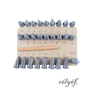 Écriture minuscule 10 mm | Tampons en argile | Alphabet | Tampons lettres pour la texture de la poterie | Outils en céramique pour l'argile | Outils de poterie de secours
