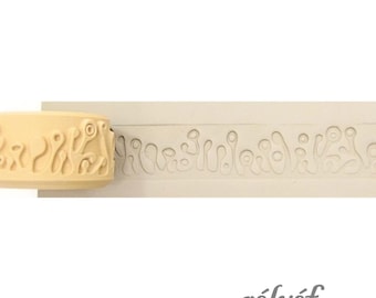 Wałek Alien | Tłoczony | Wałek gliniany | Fale | Glina ceramiczna i polimerowa, mydła, do faktur i dekoracji | Narzędzia garncarskie Relief