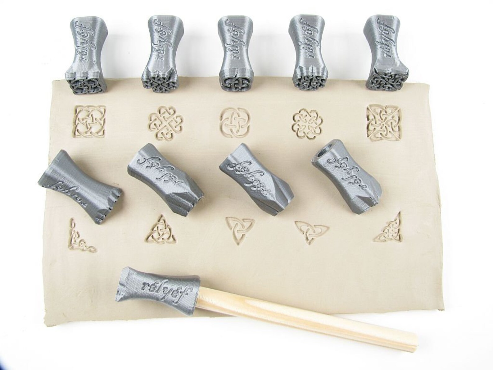 Pottery texturing ceramic clay tools Rélyéf Celtic Mini set Etsy