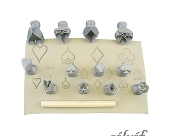 Playing Card Suit | Clay Stamps | Card Symbols | Hearts | Ceramic tools for clay, polymer clay, metal clay & soap | Relyef Pottery Tools