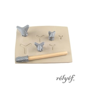 Dreibein Stative No.1 | Tonstempel | Keramikstempel für Tontexturen | Werkzeuge für Ton, Polymer Ton | Geometrische Formen | Relief Keramik Zubehör