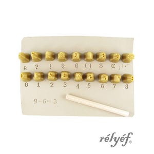 Courier Numbers 6 mm (1/4 inch) | Clay Stamps | Pottery stamps for clay texture | Symbols | Numerals | Relyef Pottery Tools