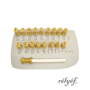 Courier Numbers 10 mm | Clay stamps | Pottery Texture | Stamps for ceramic clay | Numerals | Alphabet | Symbols | Relyef Pottery Tools