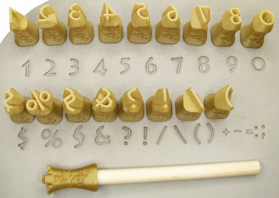 Rélyéf set of Lithos numerals 10 mm Pottery texturing ceramic clay tools